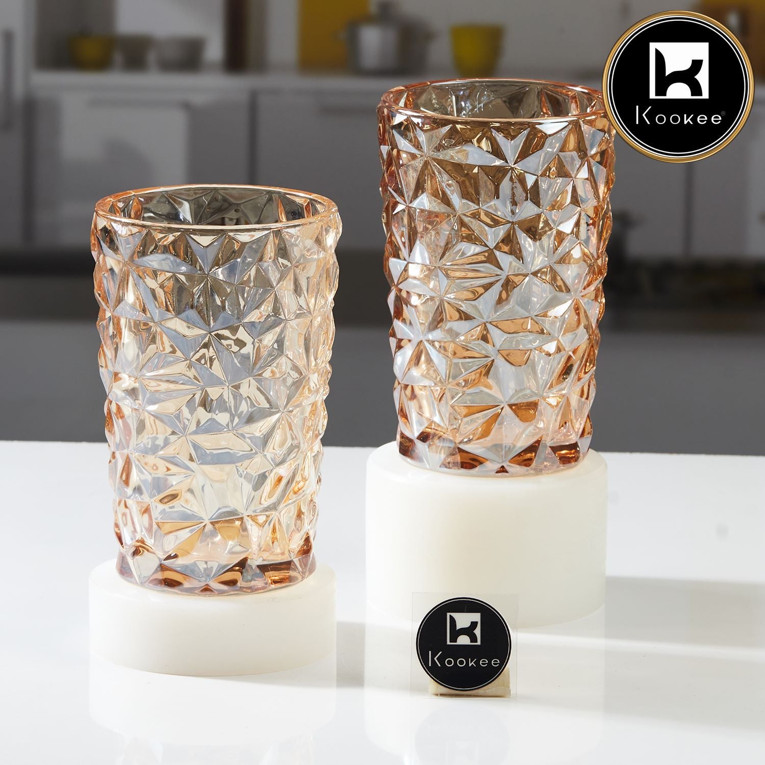 Kookee Water & Juice Glasses, Gold, ART11681