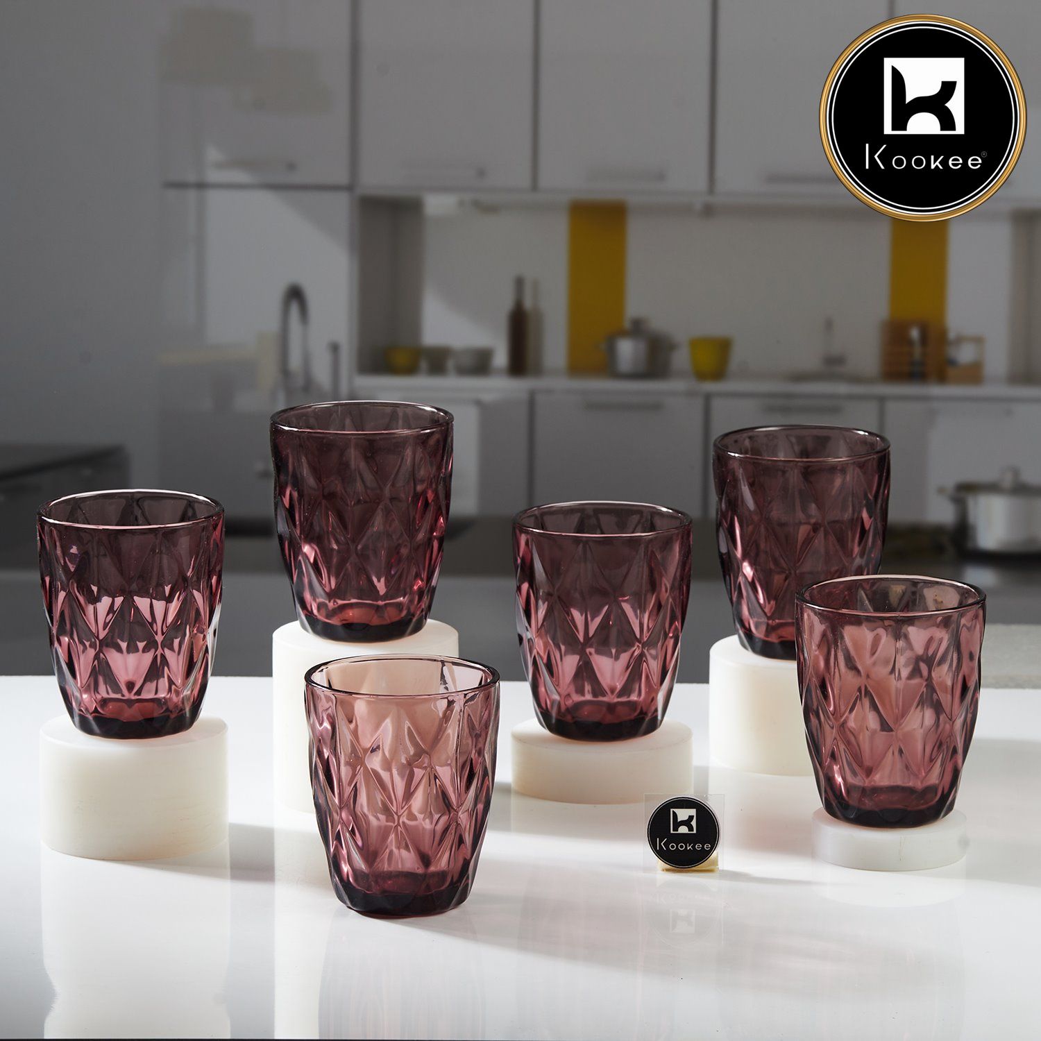 Kookee Water & Juice Glasses, Pink, ART11742