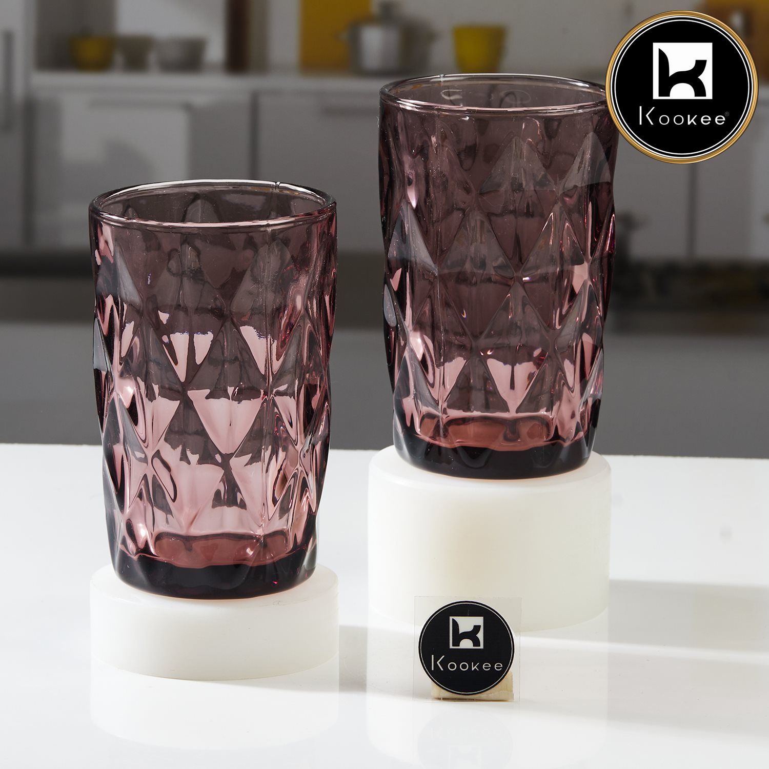 Kookee Water & Juice Glasses, Pink, ART11654