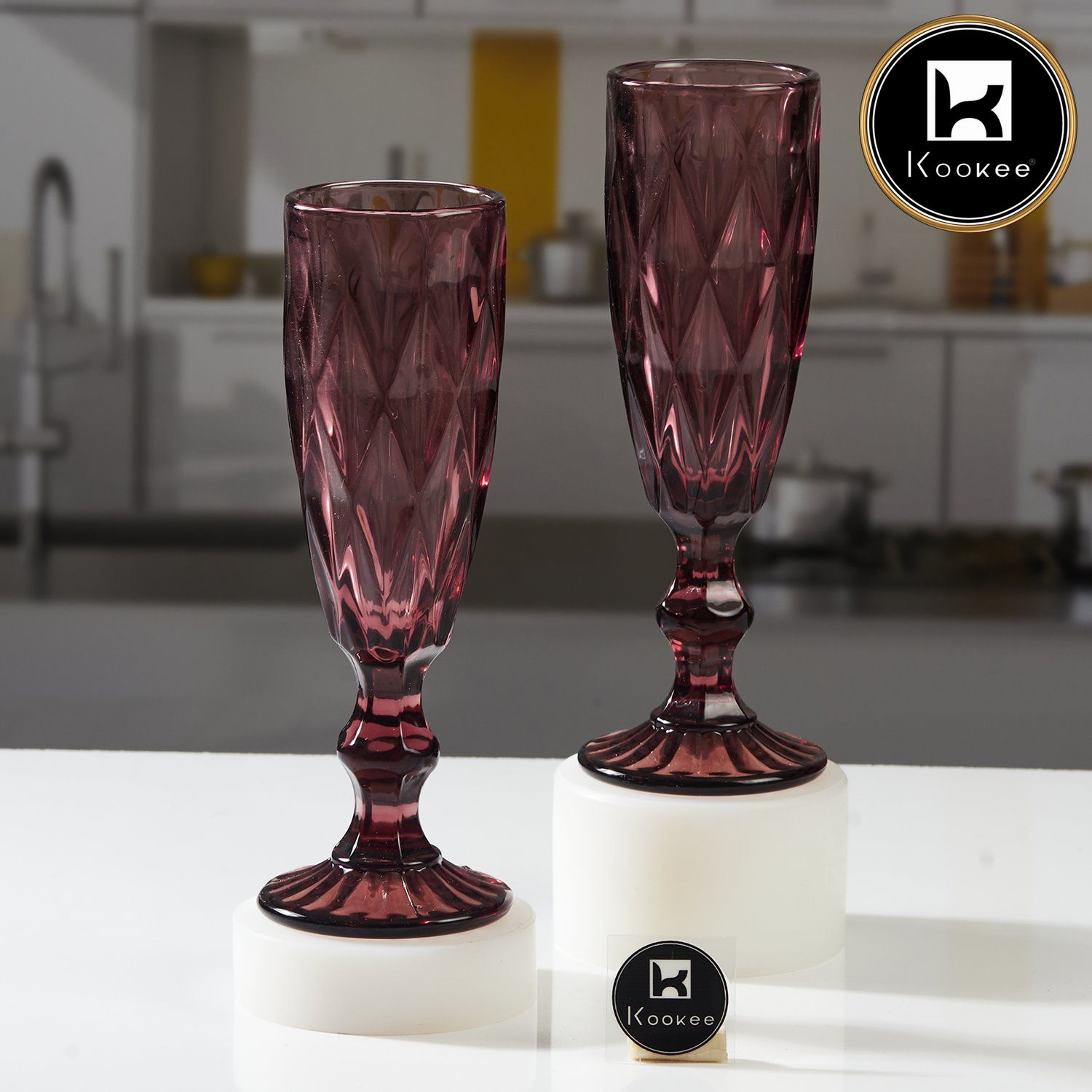 Kookee Wine Glasses, Pink, ART11658