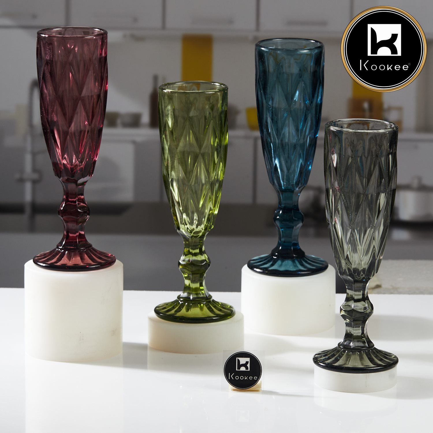 Kookee Wine Glasses, Grey, ART11753