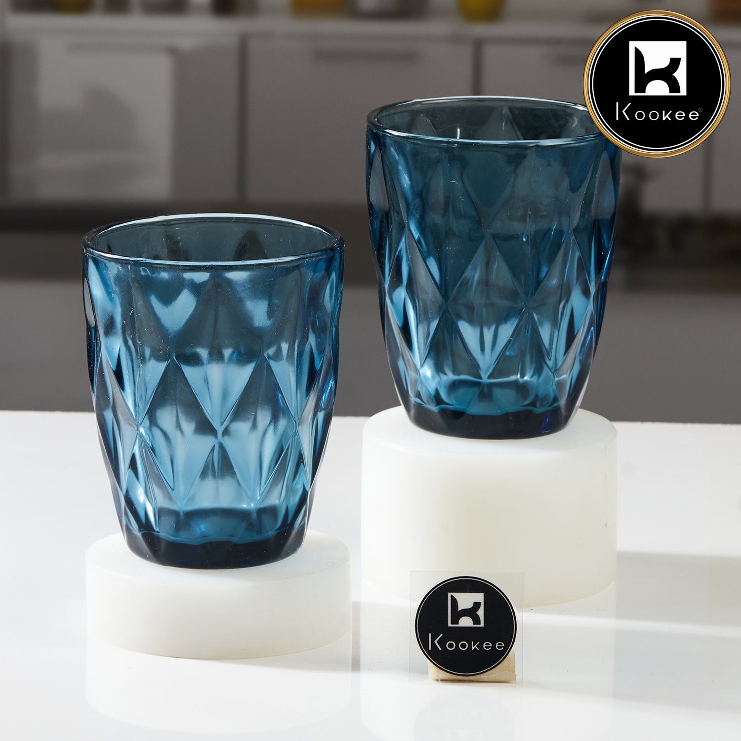 Kookee Water & Juice Glasses, Blue, ART11290