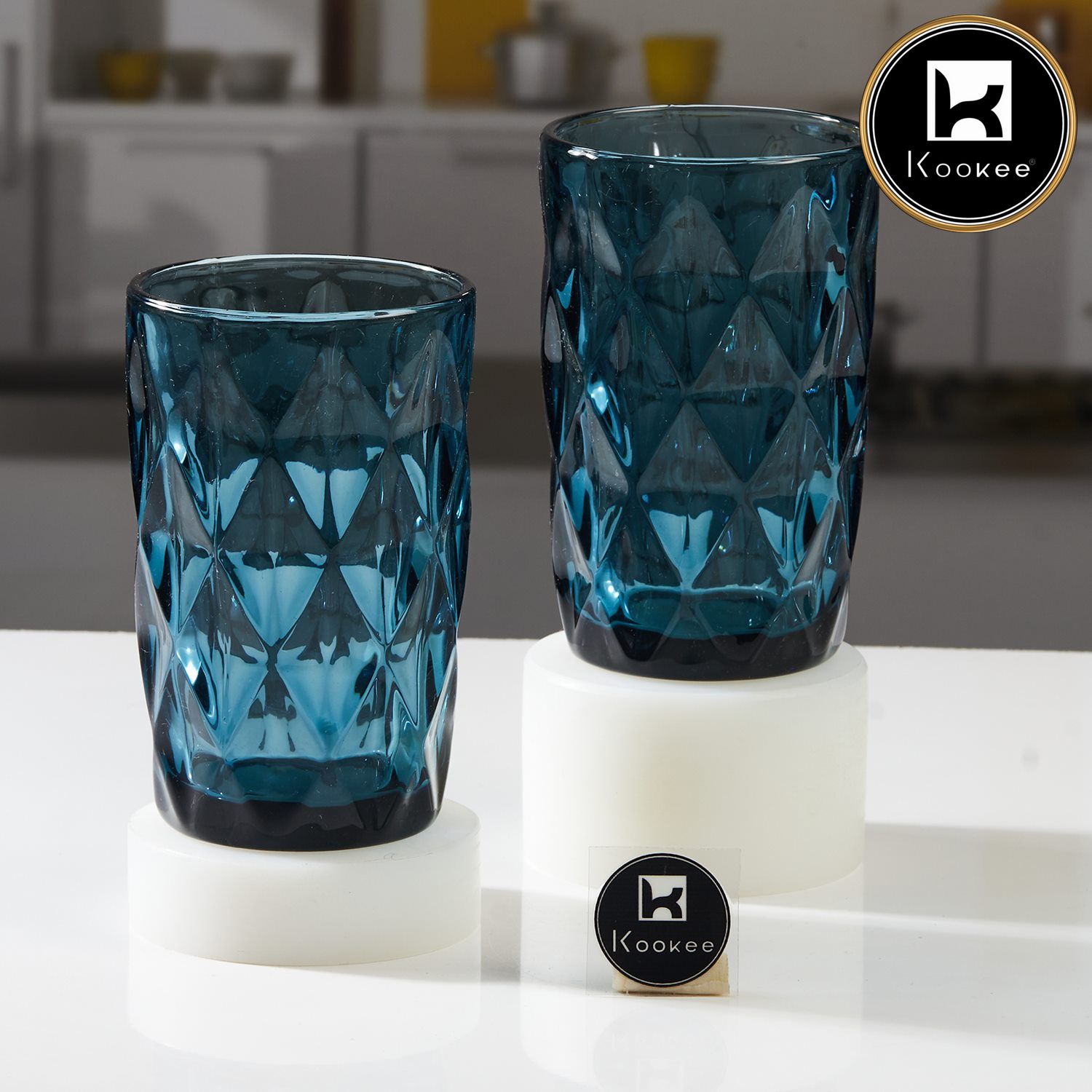 Kookee Water & Juice Glasses, Blue, ART11655
