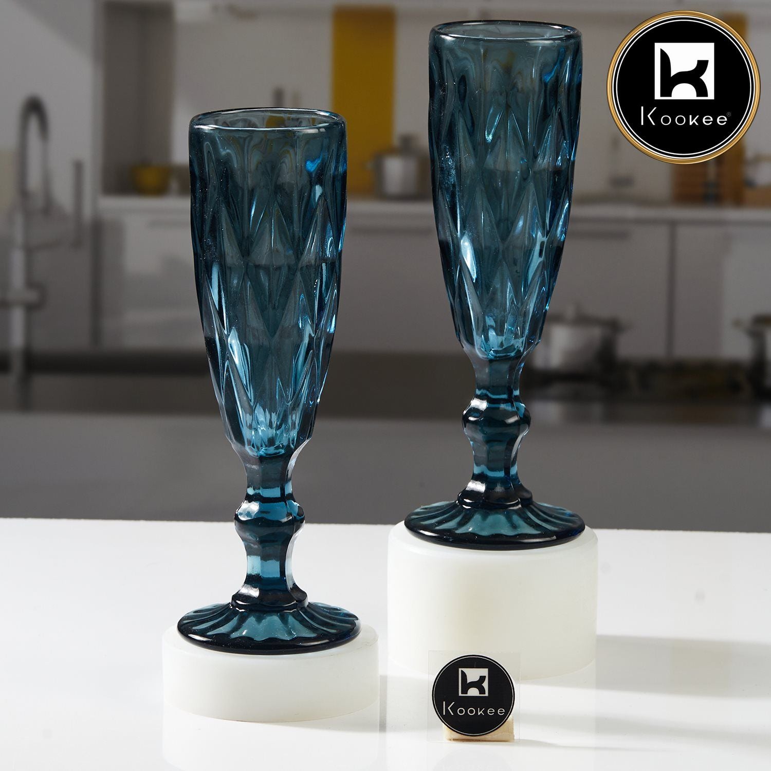 Kookee Wine Glasses, Blue, ART11659