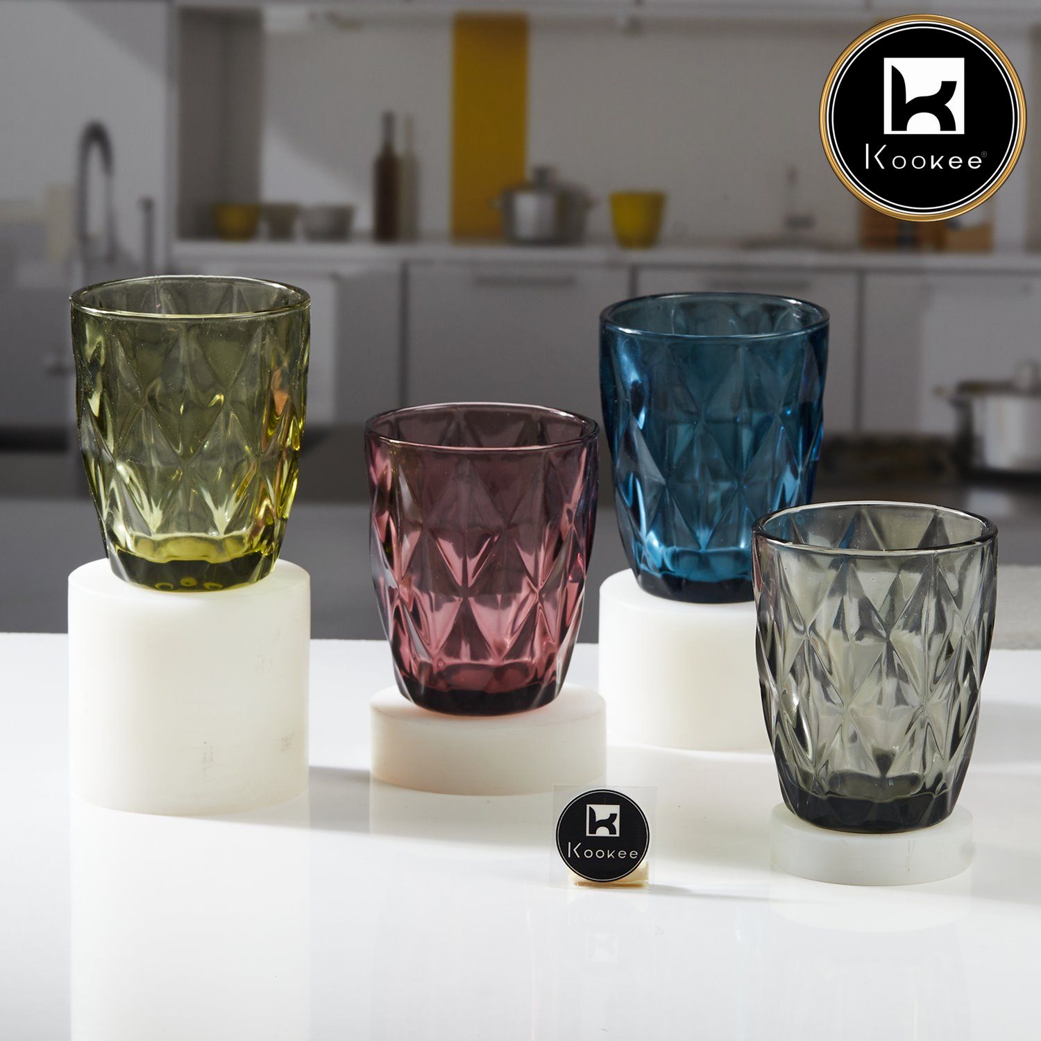 Kookee Water & Juice Glasses, Grey, ART11745