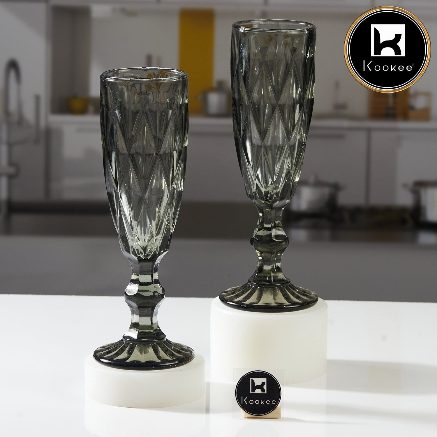 Kookee Wine Glasses, Grey, ART11661