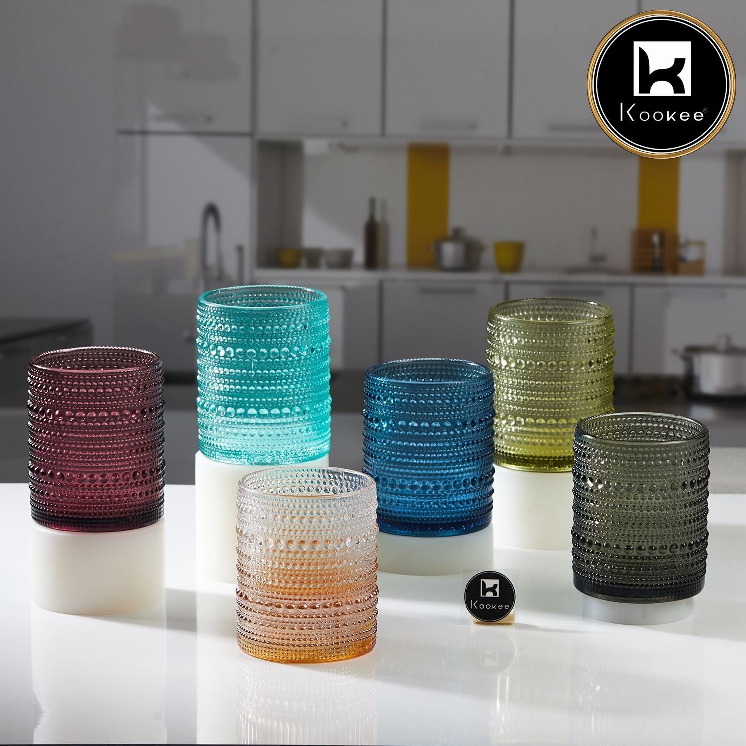 Jupiter Vintage Hobnail Old Fashioned Bubble Glasses (Set of 6) (11761)