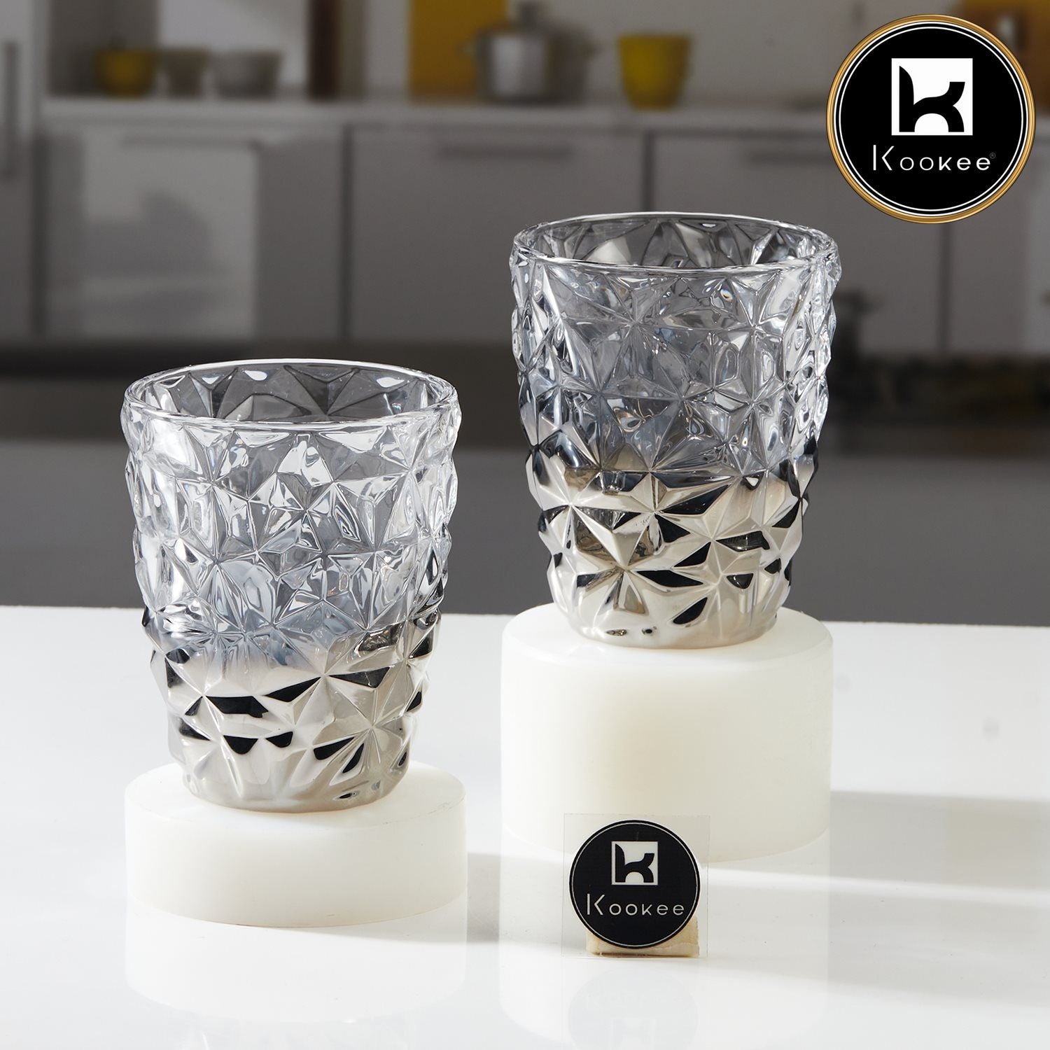 Kookee Water & Juice Glasses, Grey, ART11676