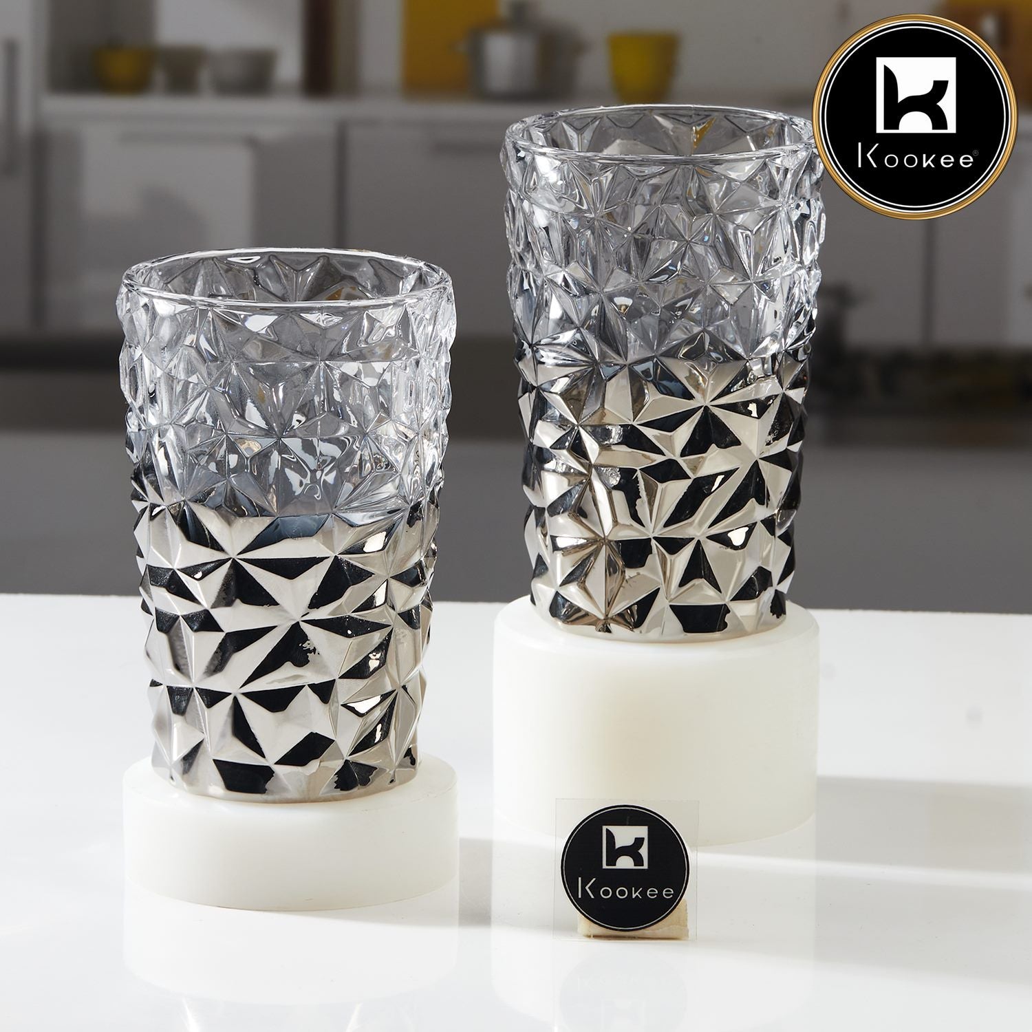 Kookee Water & Juice Glasses, Grey, ART11682