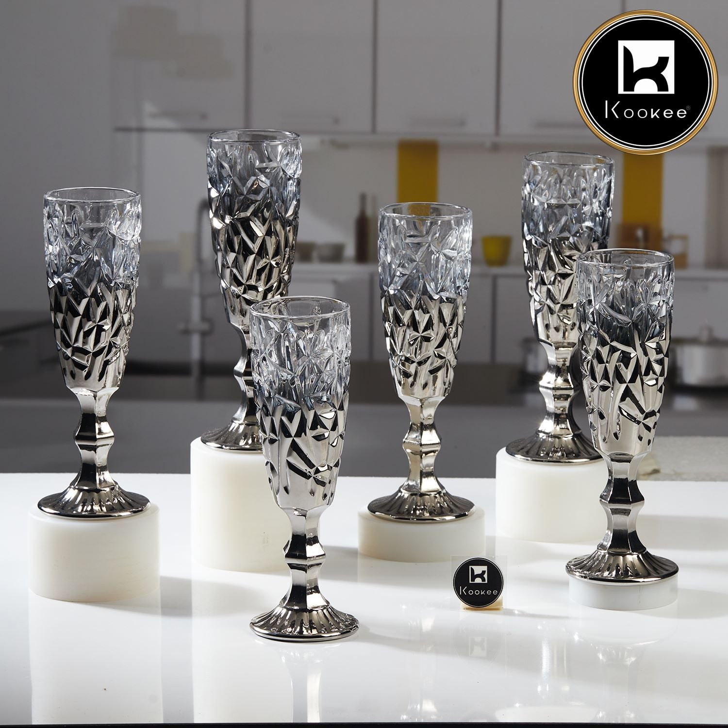 Kookee Wine Glasses, Grey, ART11780