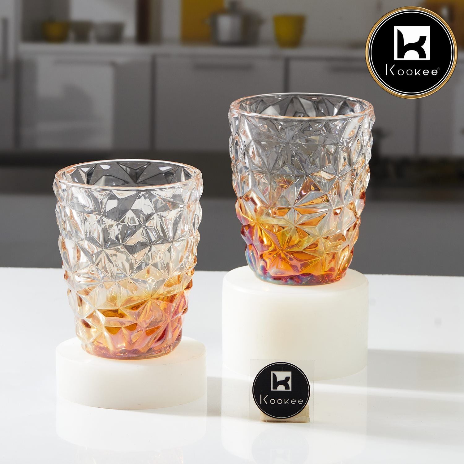 Kookee Water & Juice Glasses, Gold, ART11677