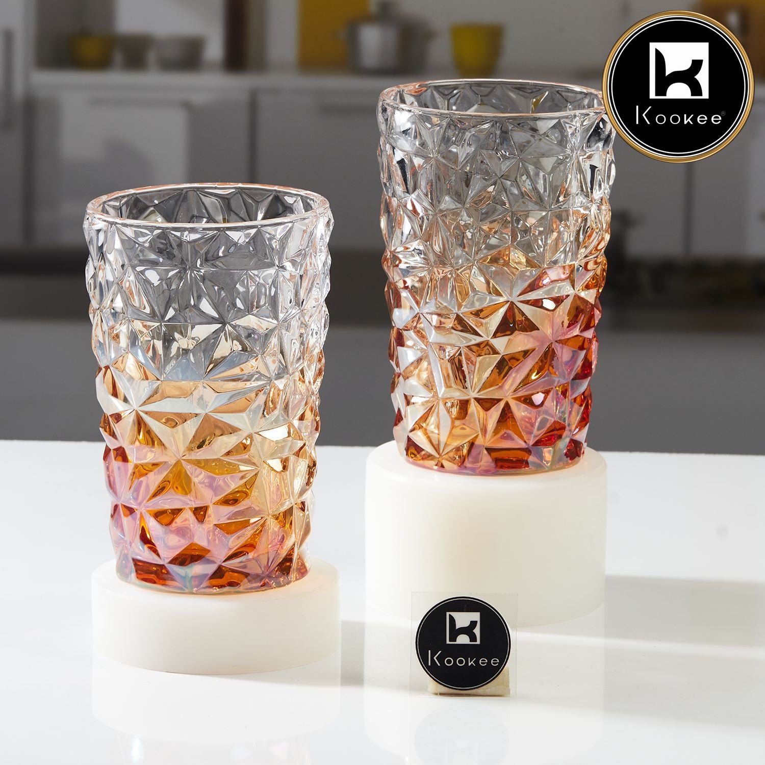 Kookee Water & Juice Glasses, Gold, ART11683