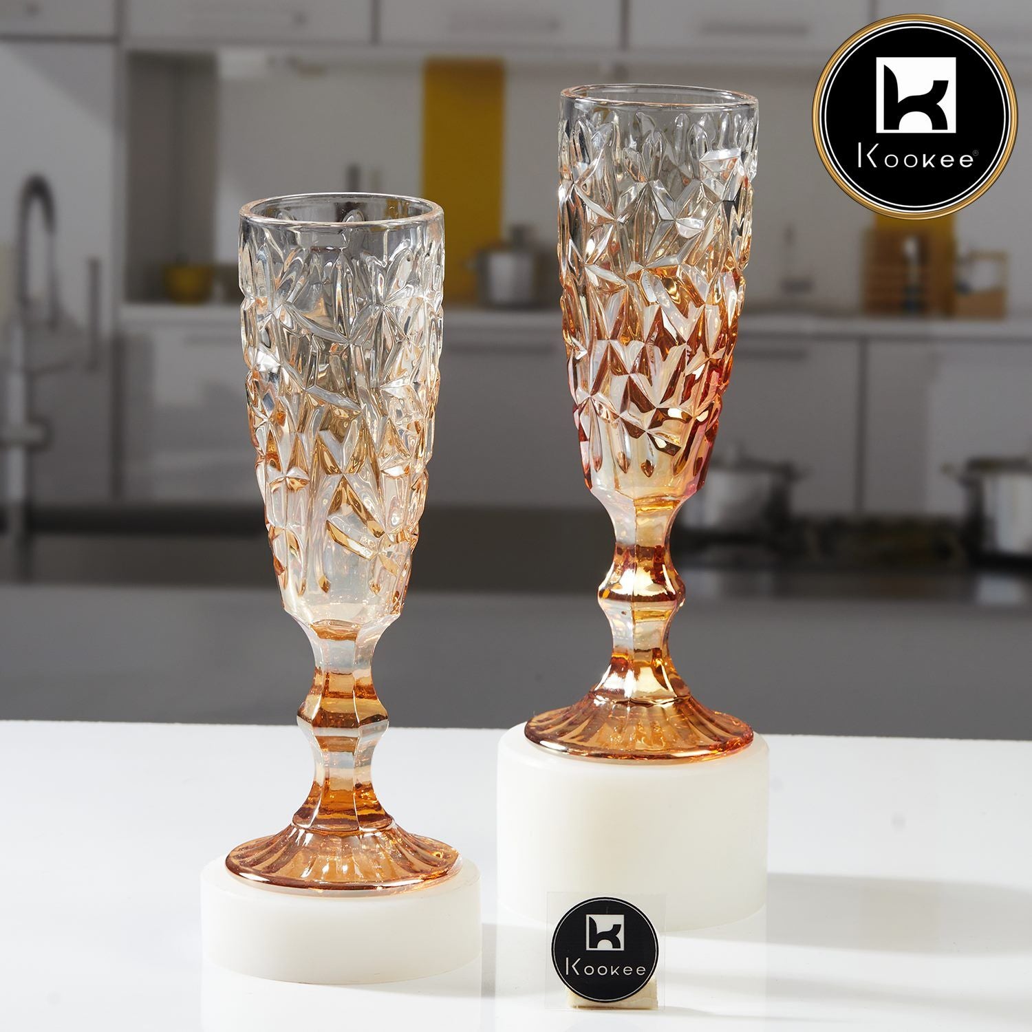 Kookee Wine Glasses, Gold, ART11689