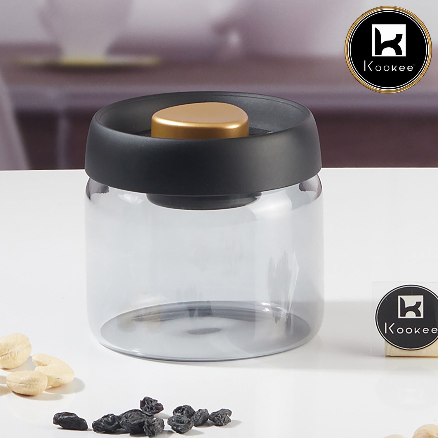 Kookee Canister Jars (Glass), Transparent, ART11316