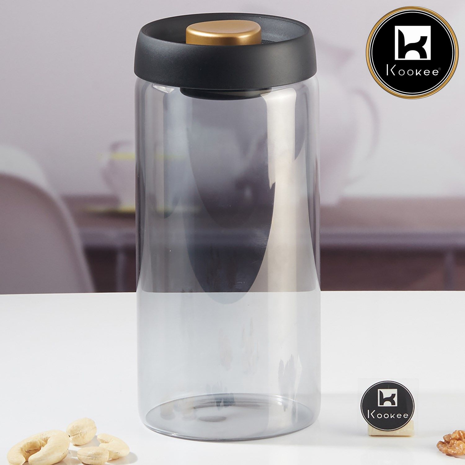 Kookee Canister Jars (Glass), Grey, ART11319