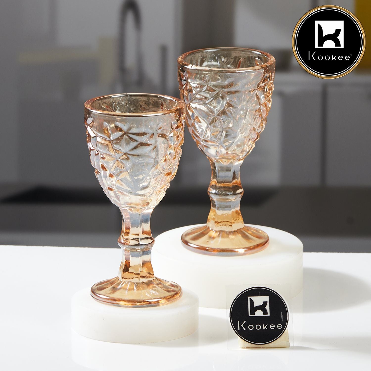 Kookee Wine Glasses, Gold, ART11648