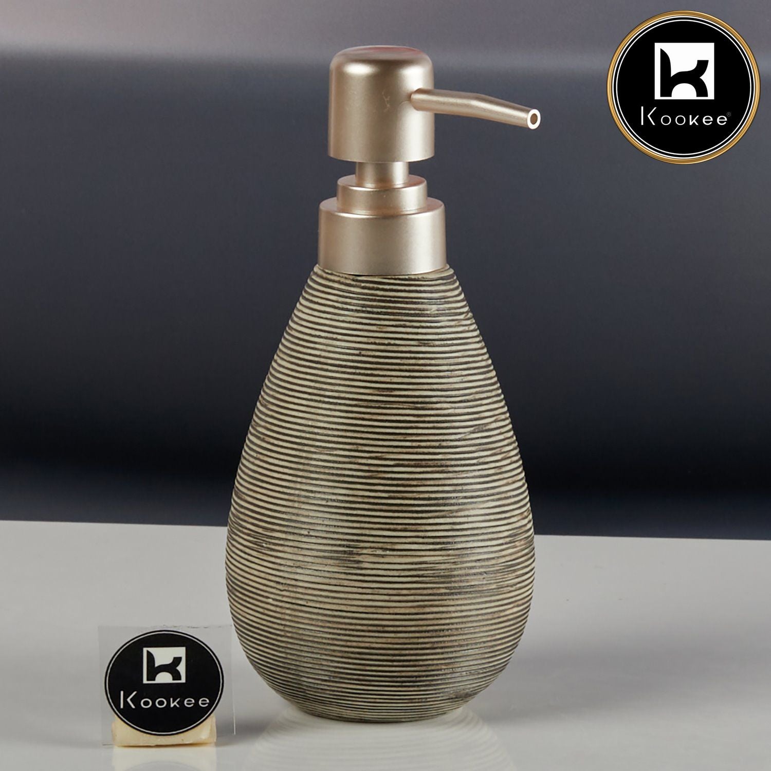 Kookee Ceramic Soap Dispensers, Grey, ART11326