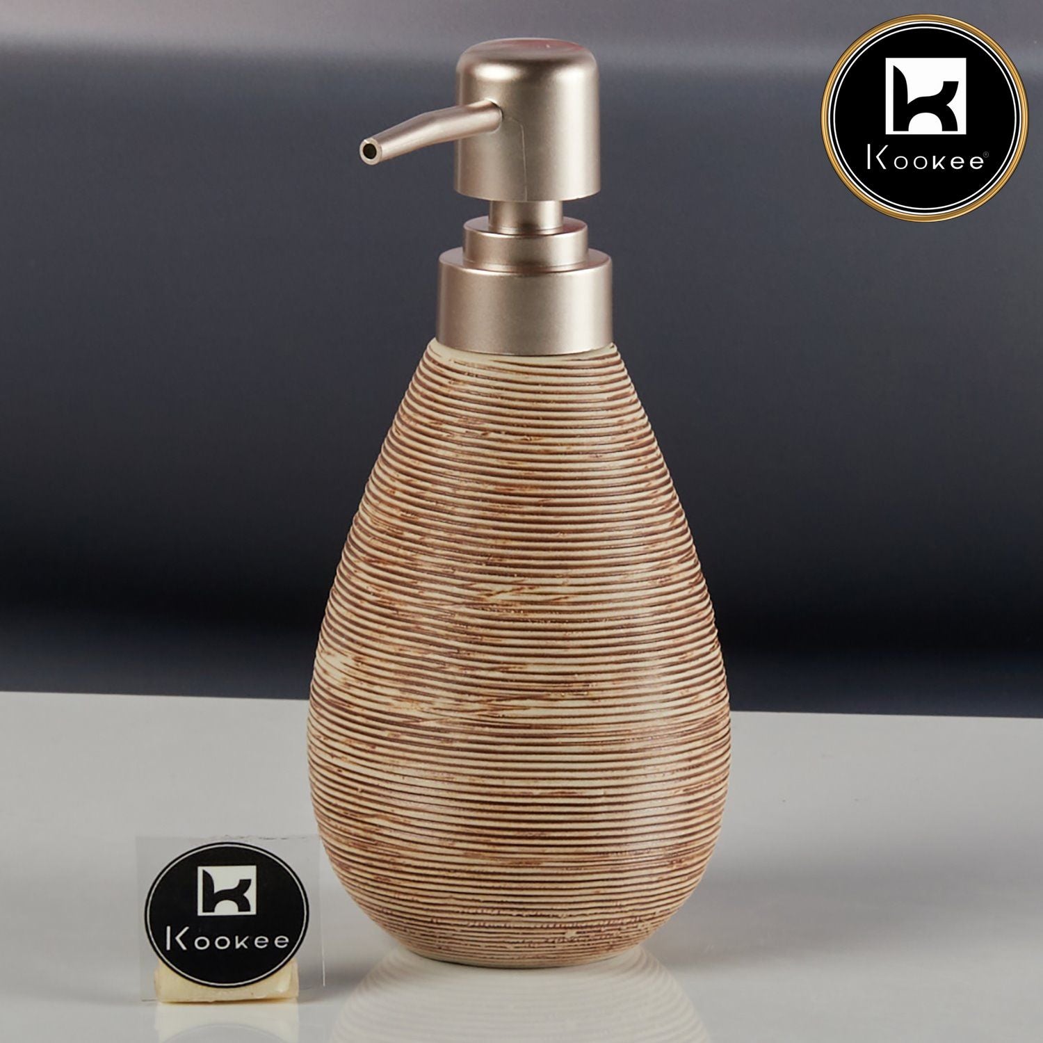 Kookee Ceramic Soap Dispensers, Brown, ART11327