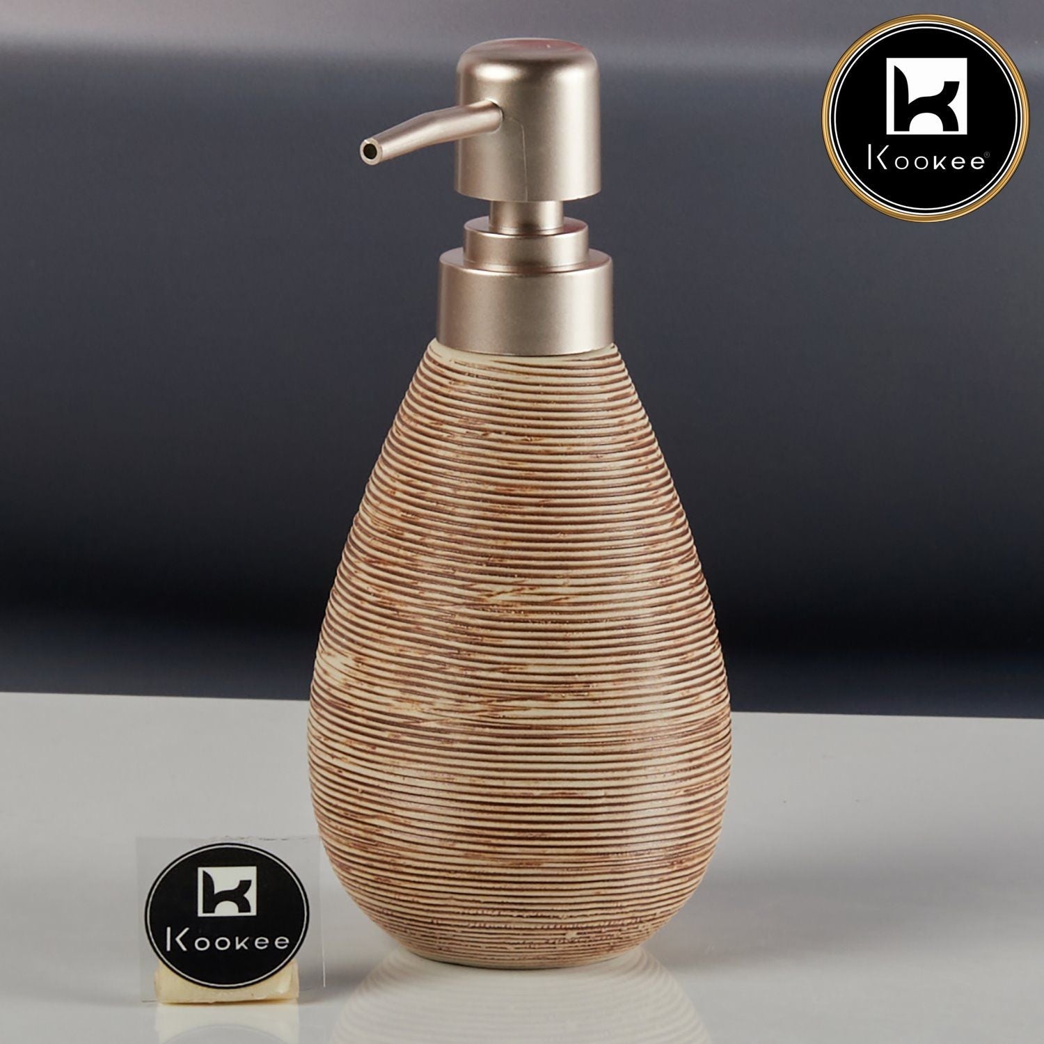 Ceramic Soap Dispenser for handwash for Bathroom, Brown (V-CSD-055-1)