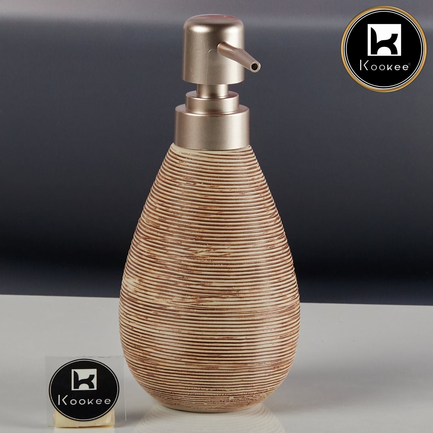 Ceramic Soap Dispenser for handwash for Bathroom, Brown (V-CSD-055-1)