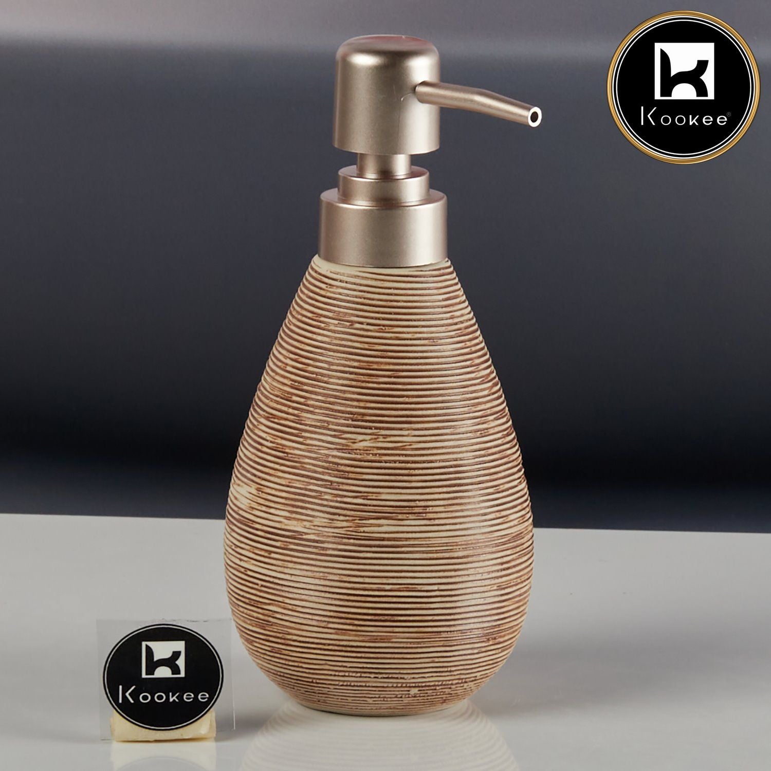 Kookee Ceramic Soap Dispensers, Brown, ART11327