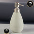 Kookee Ceramic Soap Dispenser with Stylish Refillable Pump Bottle for Bathroom Handwash & Kitchen Wash Basin, Perfect for Hand Soap, Lotion, and more, White,