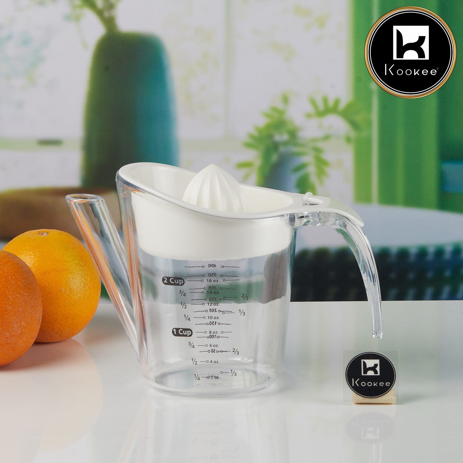 Kookee Manual citrus juicer, Orange juicer, Lemon squeezer,White (11345)