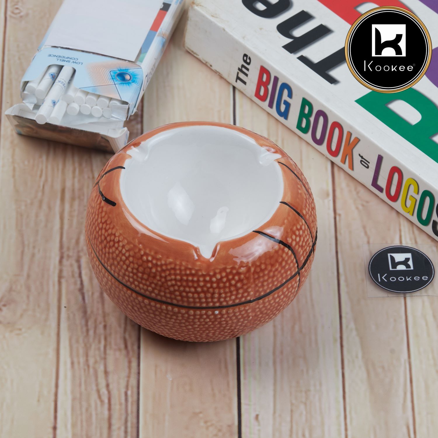 Groovy Ceramic Ashtray for Home & Office, Brown (11349)