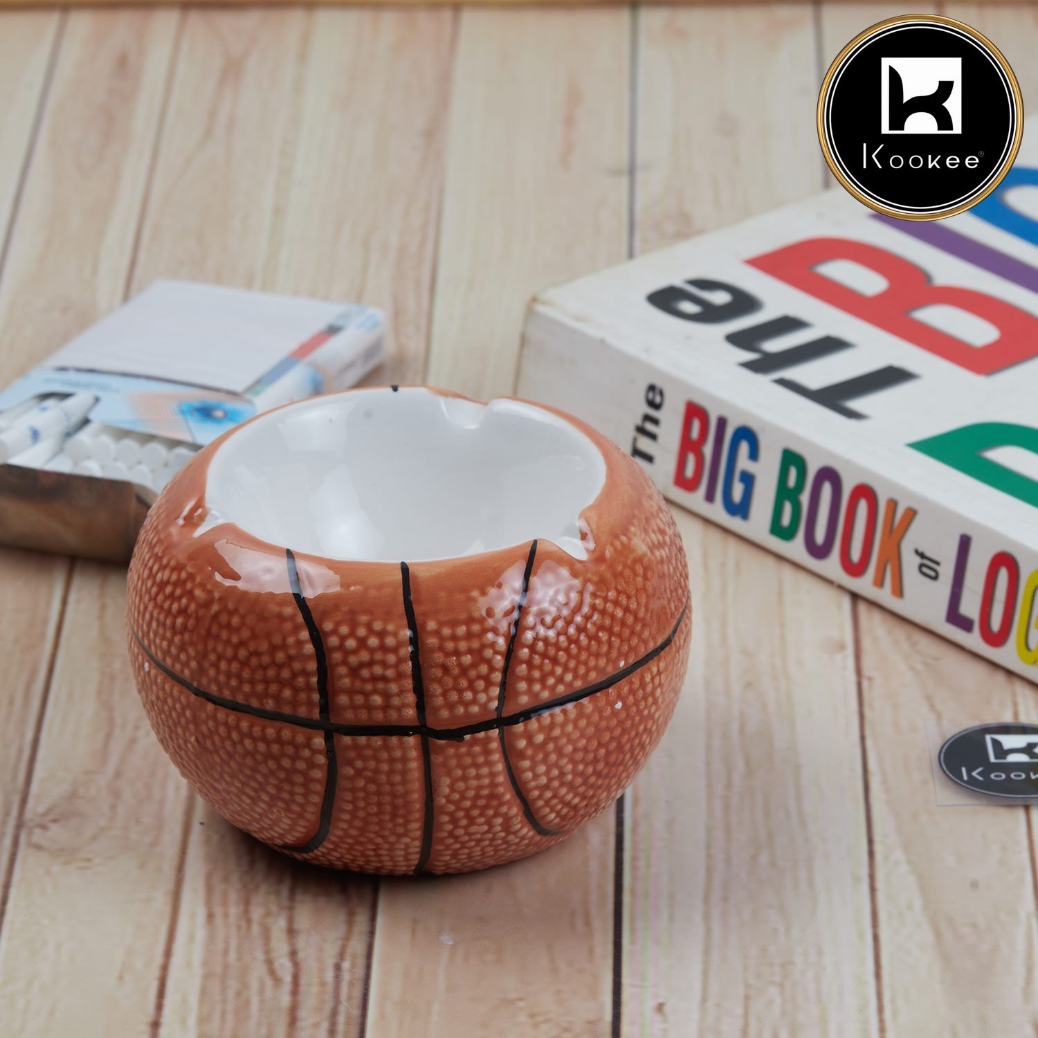 Groovy Ceramic Ashtray for Home & Office, Brown (11349)