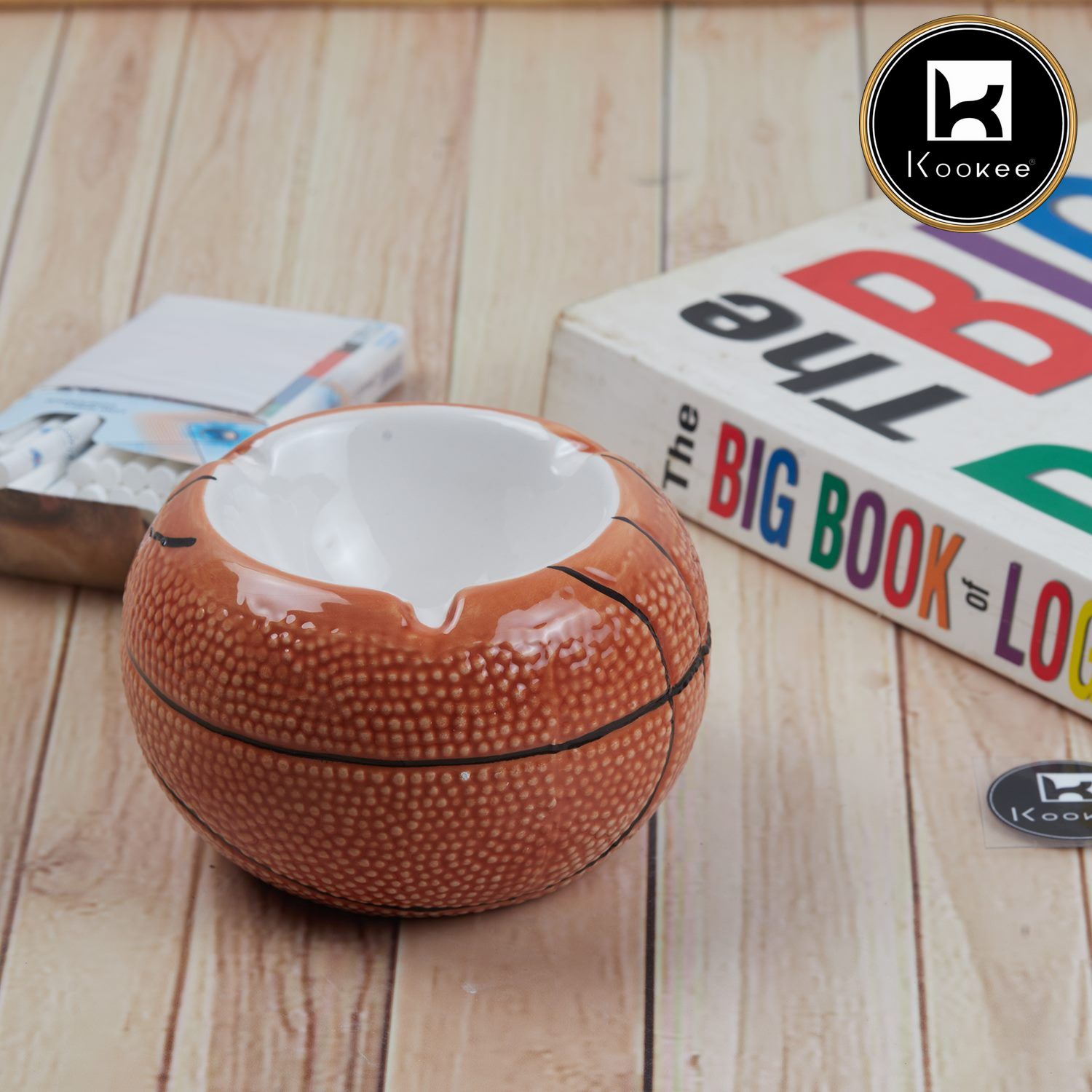 Kookee Groovy Ceramic Ashtray for Home & Office, Brown (11349)