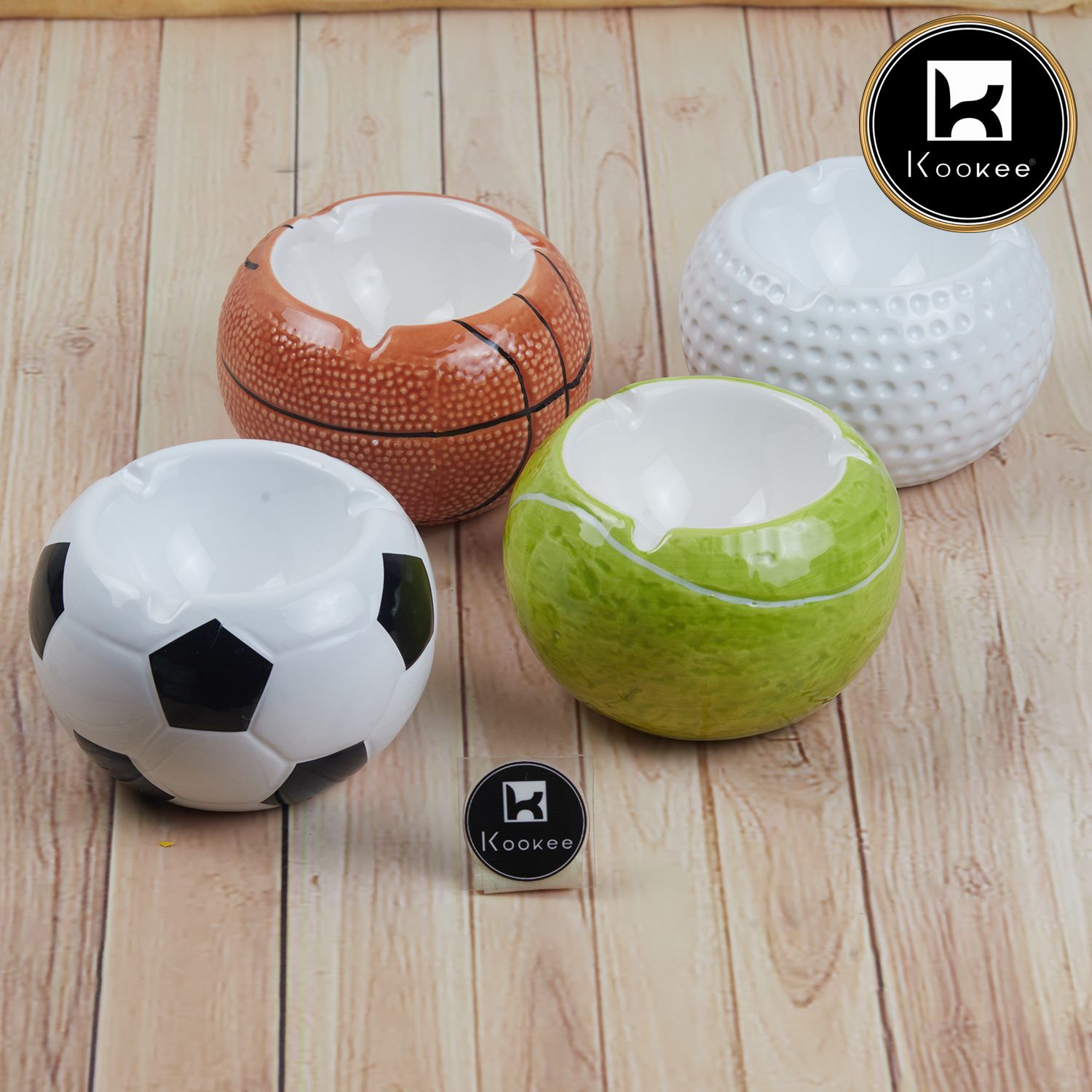 Groovy Ceramic Ashtray for Home & Office, White (11350)