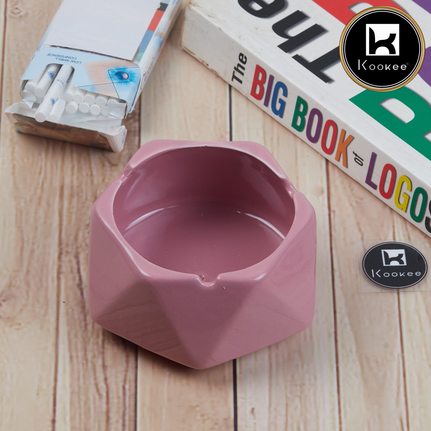 Kookee Groovy Ceramic Ashtray - Unique and Colorful Smoking Accessory with Retro Vibes - Funky Decor for Smokers and Collectors, Lavender