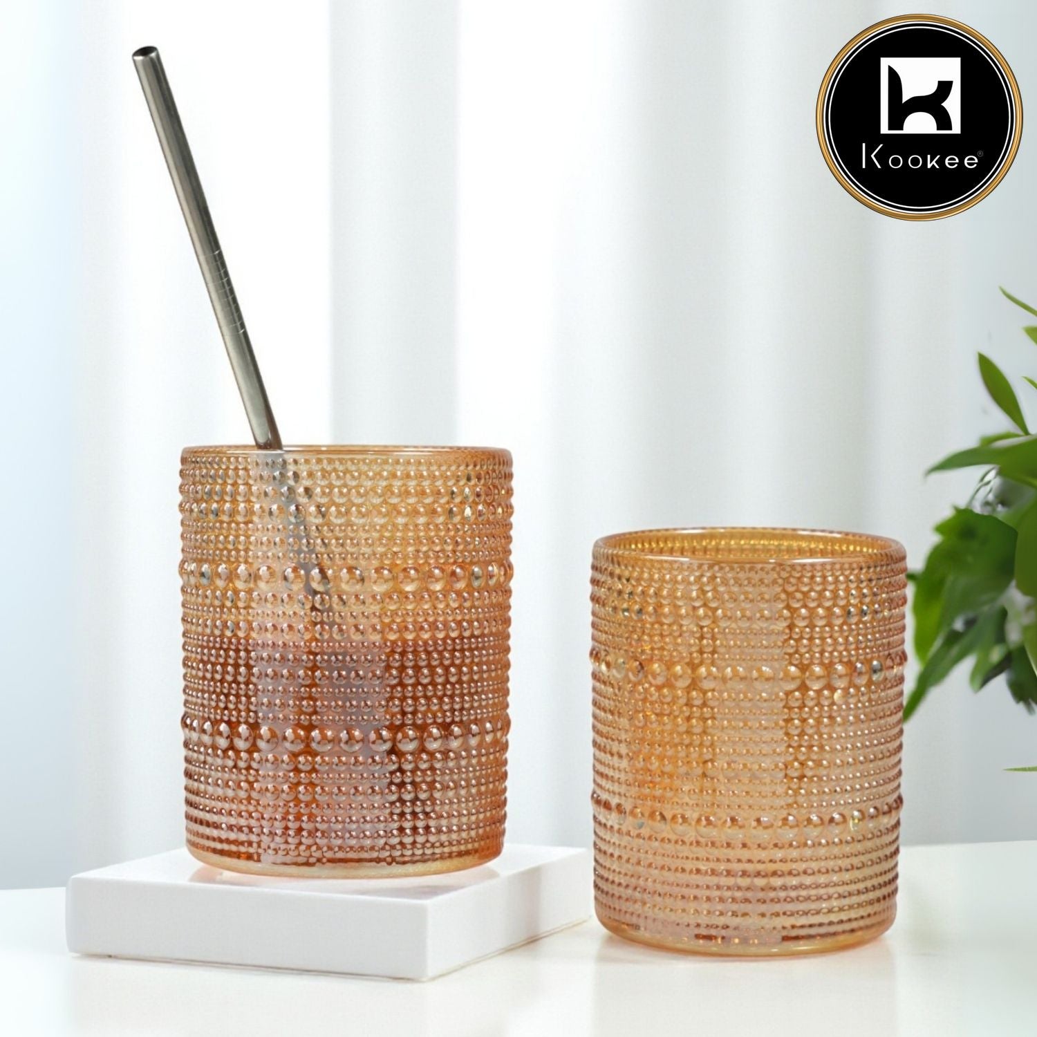 Kookee Whiskey Glasses, Gold, ART11357