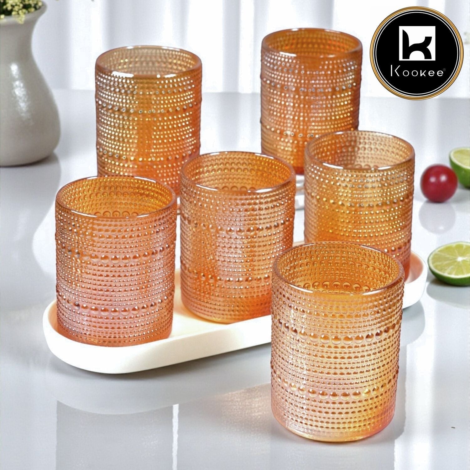 Jupiter Vintage Hobnail Old Fashioned Bubble Glasses (Set of 6) (11357)