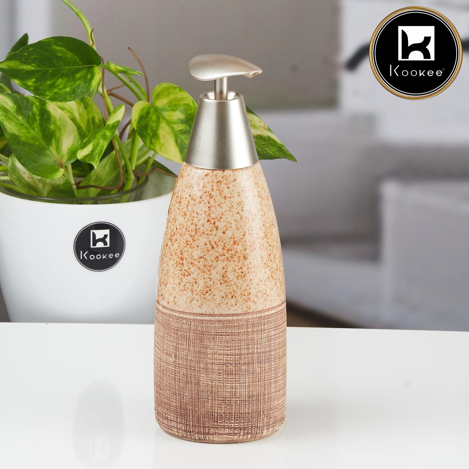 Ceramic Soap Dispenser for handwash for Bathroom, Multicolor, (Set of 1) (11362)