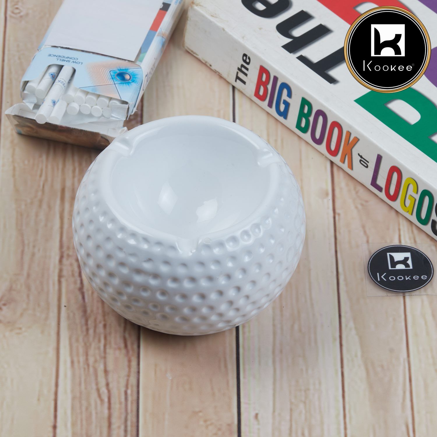 Groovy Ceramic Ashtray for Home & Office, White (11373)