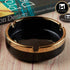 Groovy Ceramic Ashtray for Home & Office, Black (10393)