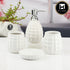 Ceramic Bathroom Accessories Set of 4 with Soap Dispenser (11396)