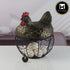 Kookee Elegant Hen Shape Wire Black Mesh Egg Storage with Black Polyresin Farm Chicken Top & Handles - Stylish Kitchen Organizer for Fresh Eggs, Country Farmhouse Decor