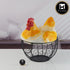 Hen Shape Wire Mesh Egg Storage with Yellow Polyresin Farm Chicken Top & Handles