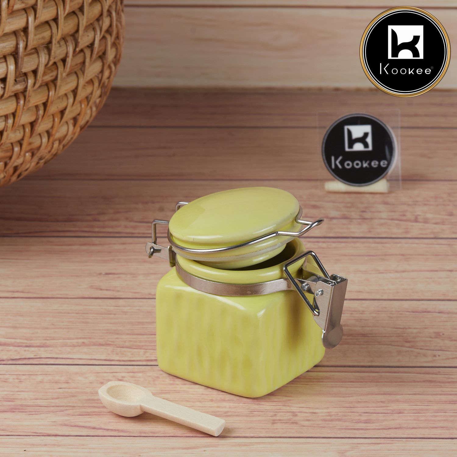 Kookee Canister Jars (Ceramic), Green, ART11416