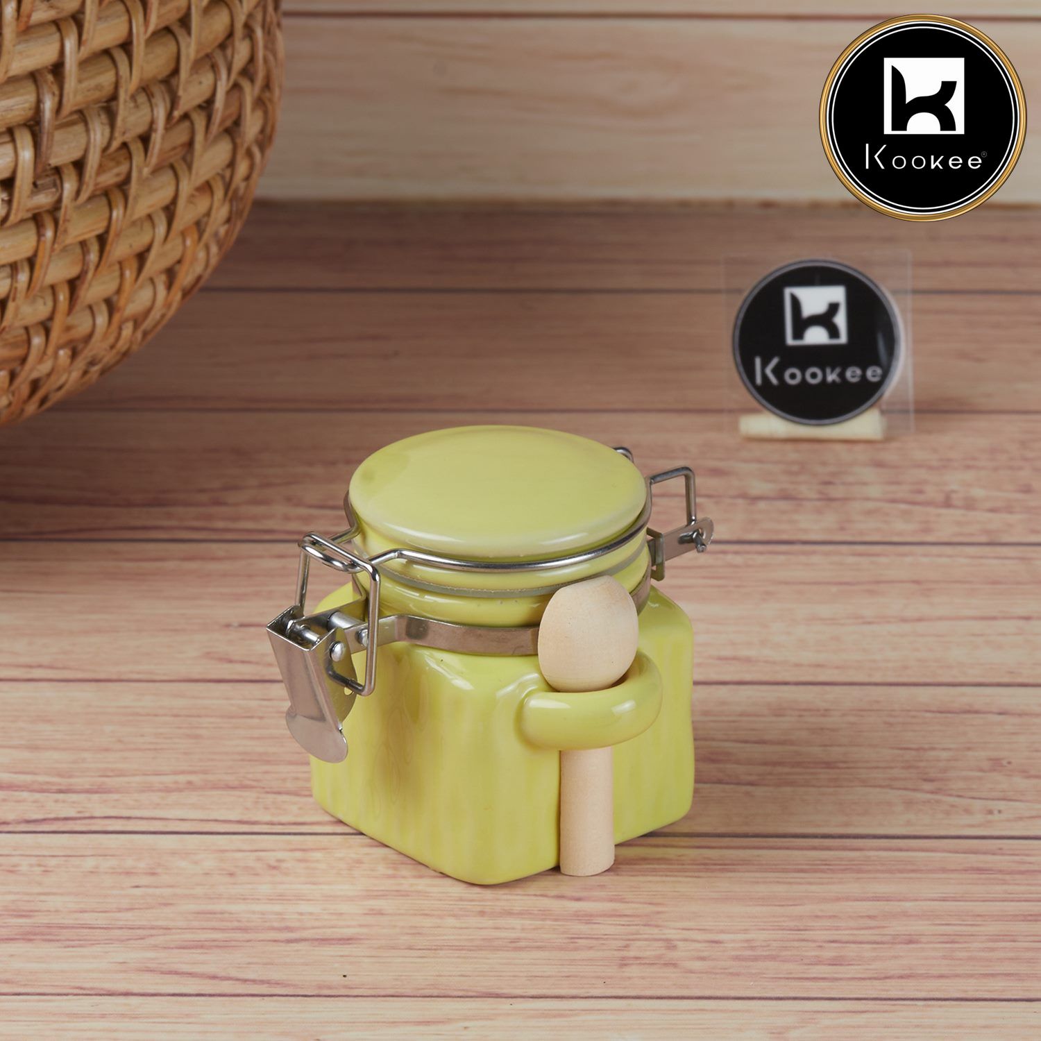Kookee Canister Jars (Ceramic), Green, ART11416