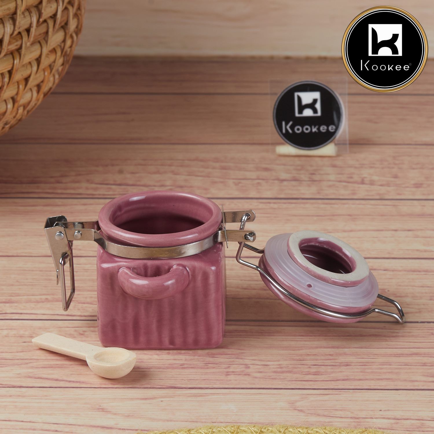 Kookee Canister Jars (Ceramic), Pink, ART11417