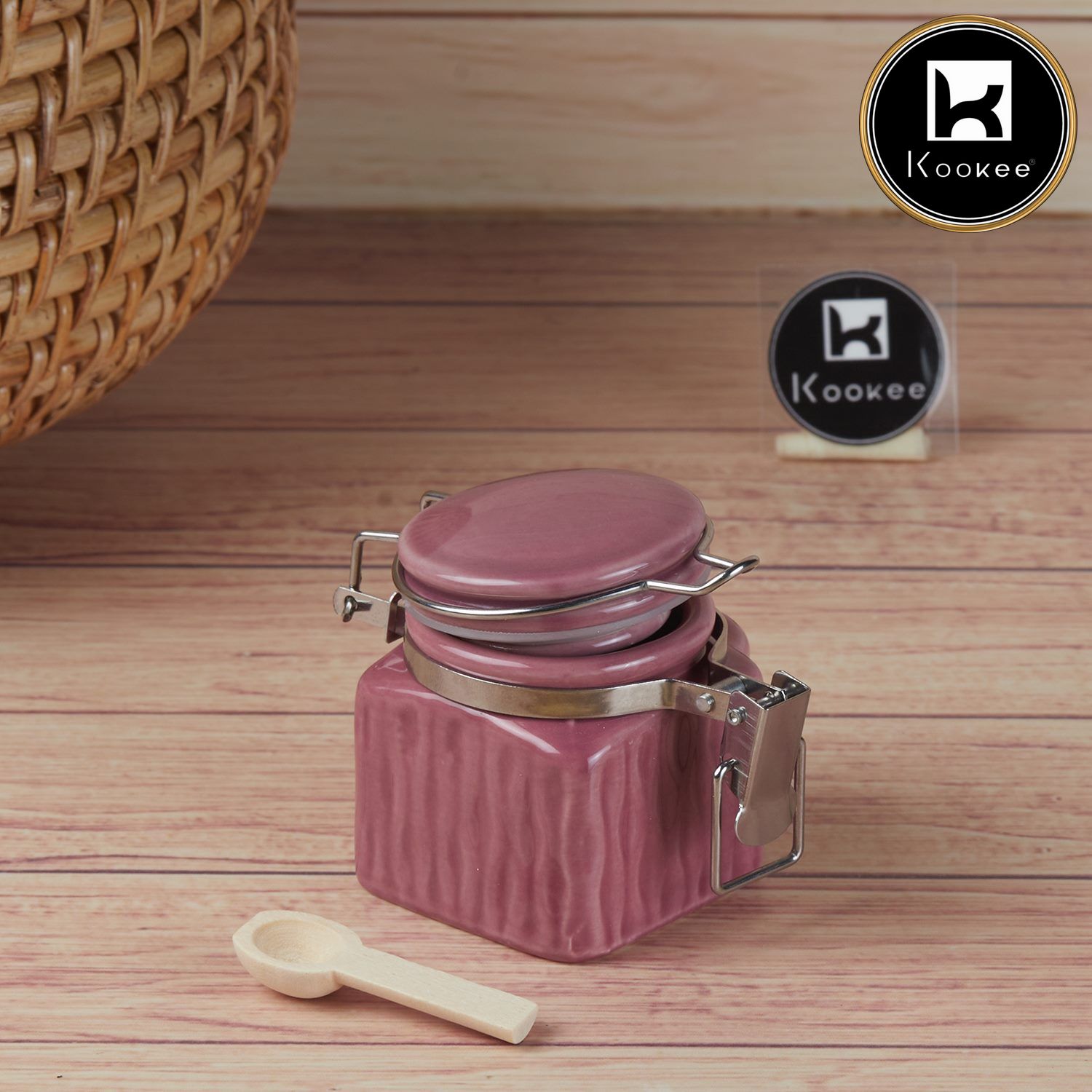 Kookee Canister Jars (Ceramic), Pink, ART11417