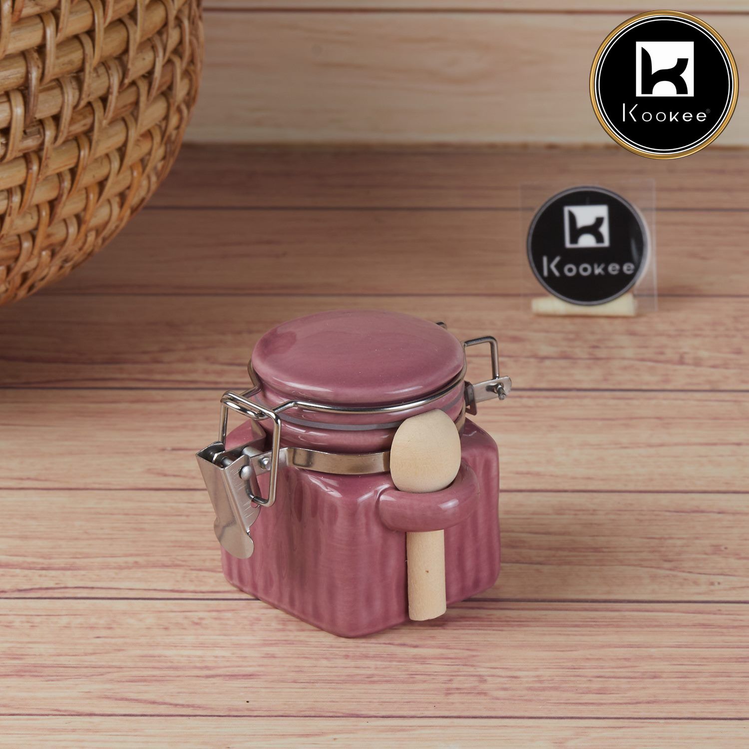 Kookee Canister Jars (Ceramic), Pink, ART11417