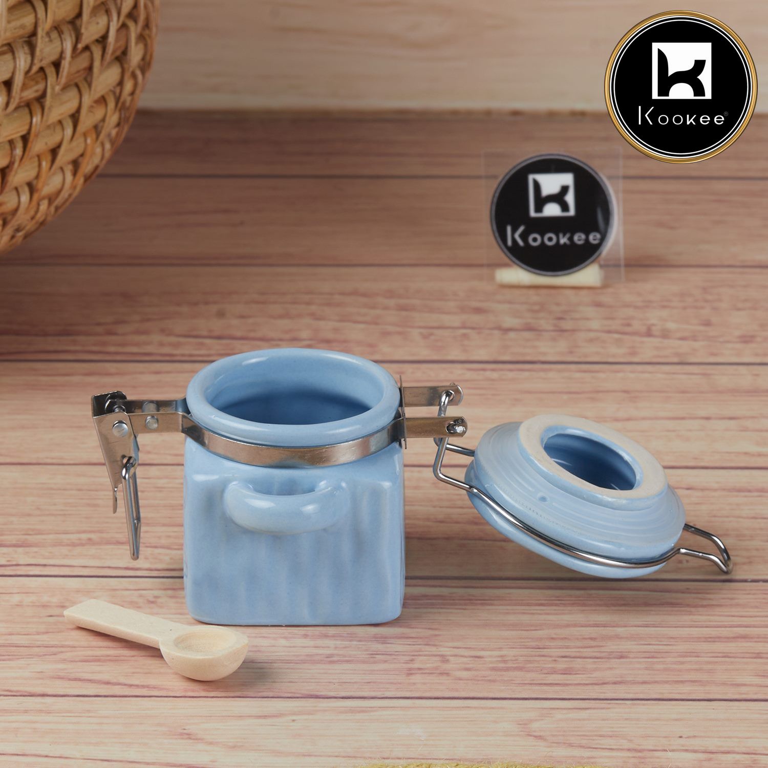 Kookee Canister Jars (Ceramic), Blue, ART11418