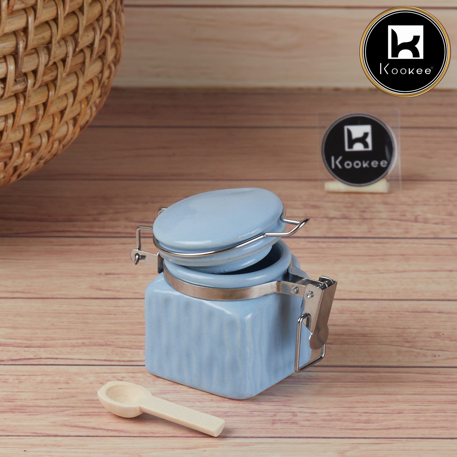 Kookee Canister Jars (Ceramic), Blue, ART11418