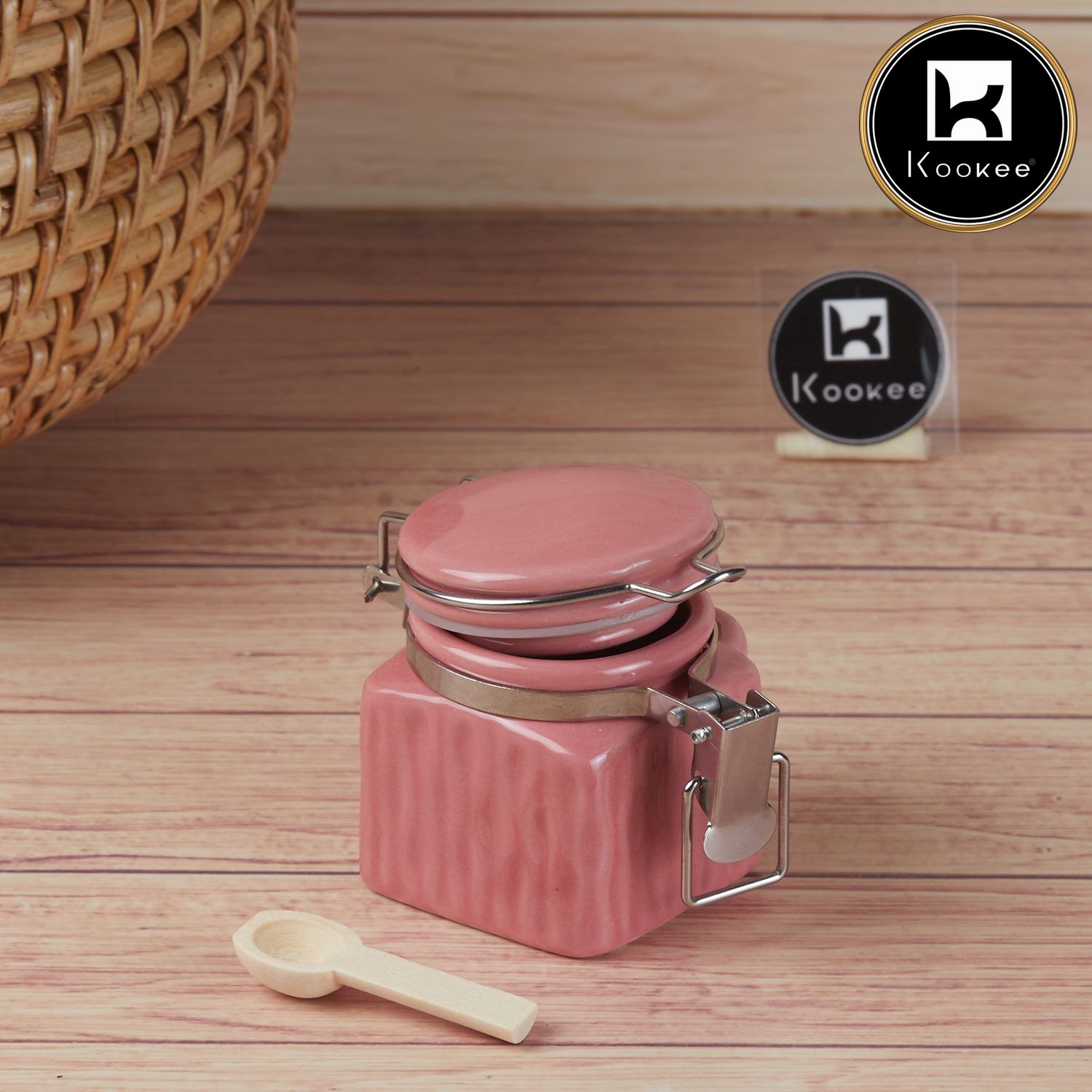 Kookee Canister Jars (Ceramic), Pink, ART11421