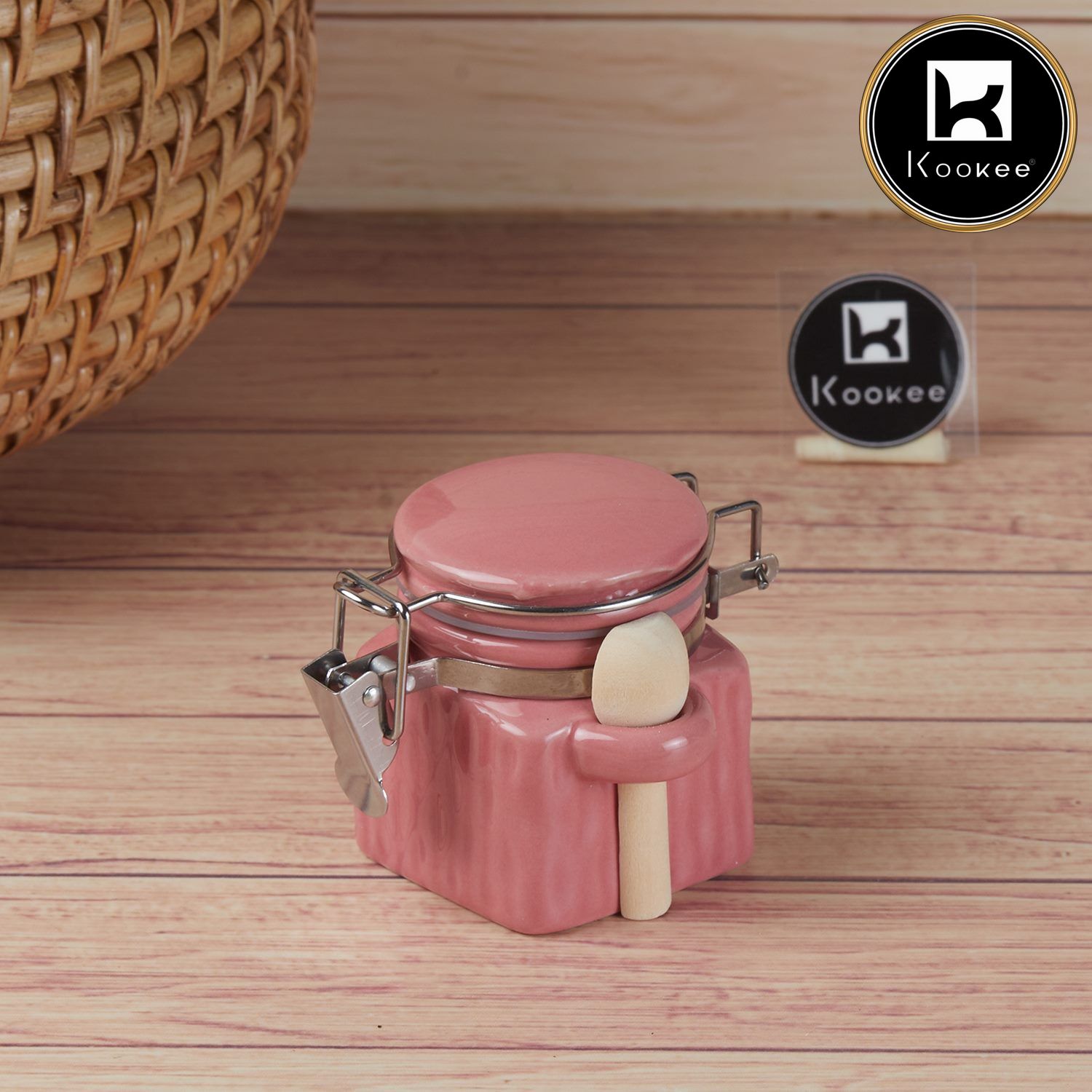 Kookee Canister Jars (Ceramic), Pink, ART11421