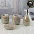 Ceramic Bathroom Accessories Set of 4 with Soap Dispenser (11429)